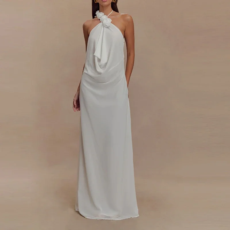 

LIBIELIY модные полые вечерние платья с открытой спиной, элегантное длинное платье с открытыми плечами и цветочным принтом, женское сексуальное облегающее платье без рукавов Eve