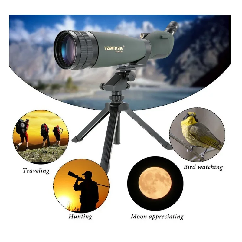 30-90x90 Waterproof Spotting Scope Zoom   Full Multicoated Birdwatching Monocular Telescope with Tripod