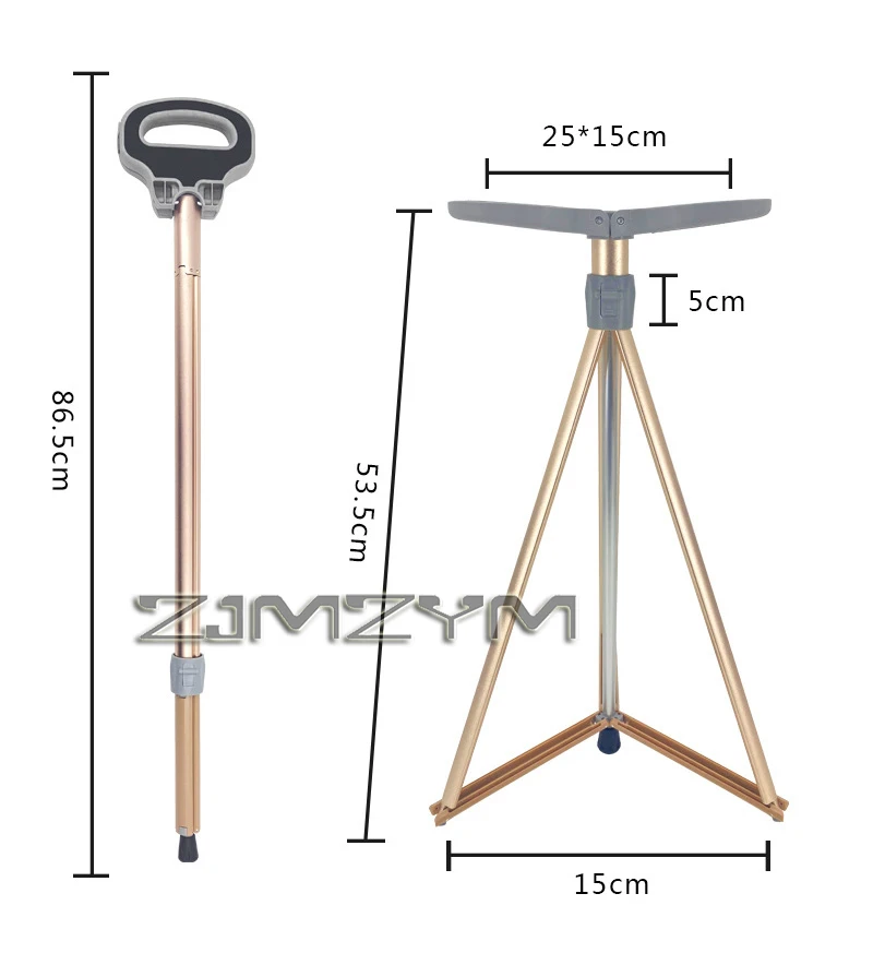 Folding Stool Cane for Seniors Outdoor Converts Walking Stick to Seat Aluminum Alloy Lightweight Portable Park Queue Travel