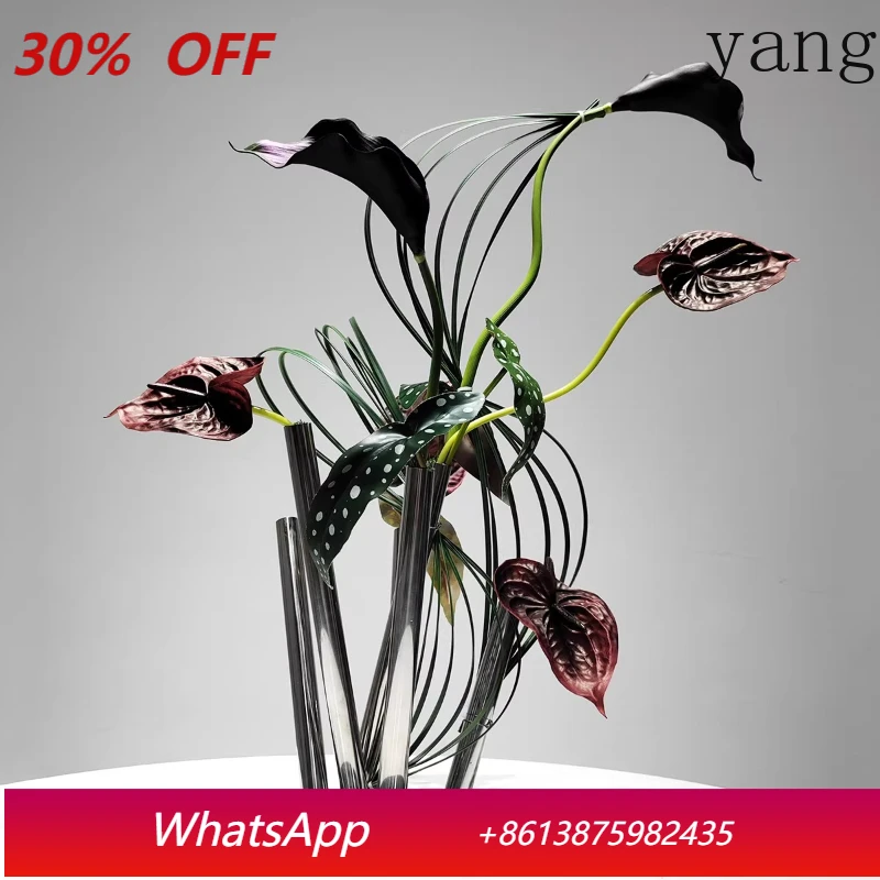 

LH light luxury stainless steel flower art simulation flower decoration living room jewelry