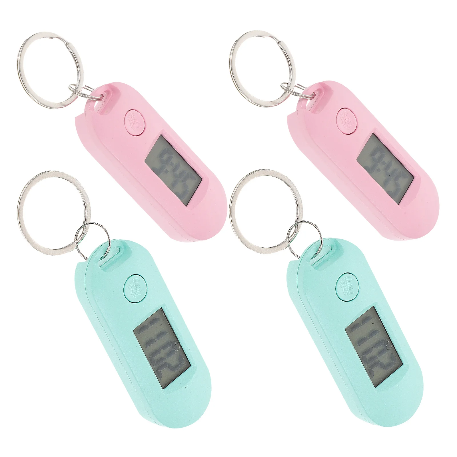 4 قطعة ساعة المفاتيح الرقمية الصغيرة الإلكترونية للطلاب للامتحان الصامت المحمولة حلقة رئيسية فوب ظهره قلادة ساعة معلقة هادئة #5