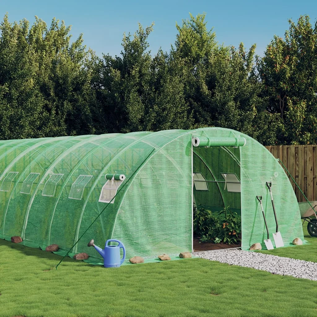 Invernadero con estructura de acero blanco 88 m2 22x4x2 m Planta flor vegetal jardín plantación decoración exterior protección contra heladas