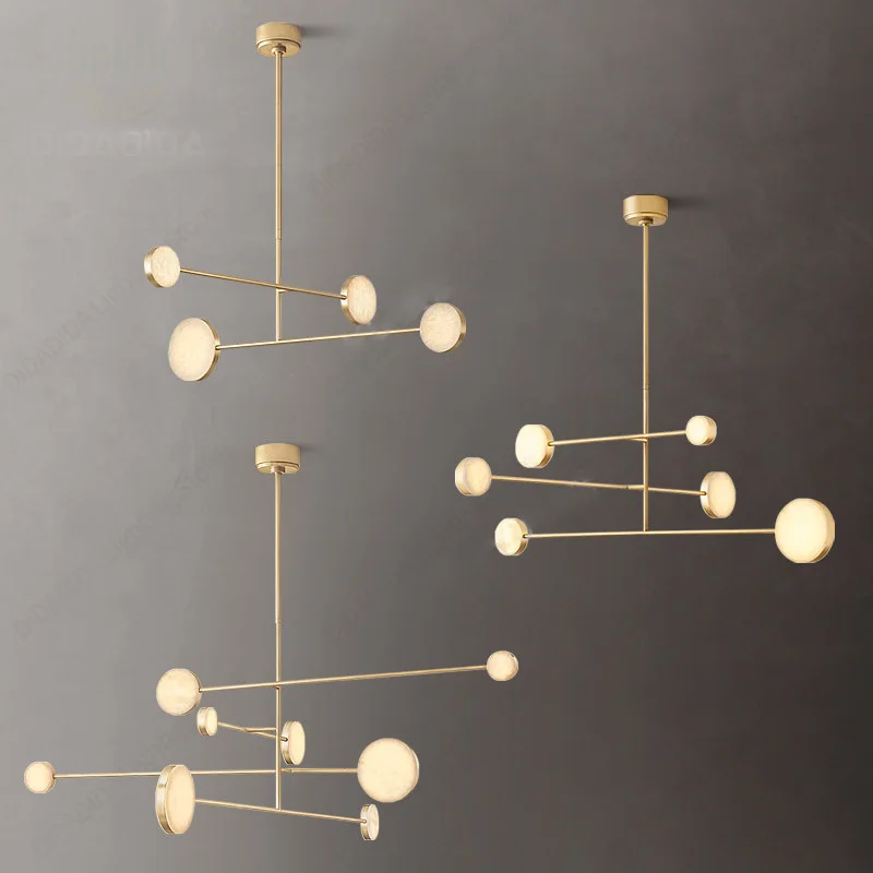 

Подвесной светильник Nordic Snowflake из мрамора с латунным, черным и серебряным покрытием, с регулируемой яркостью, для вилл и торговых центров