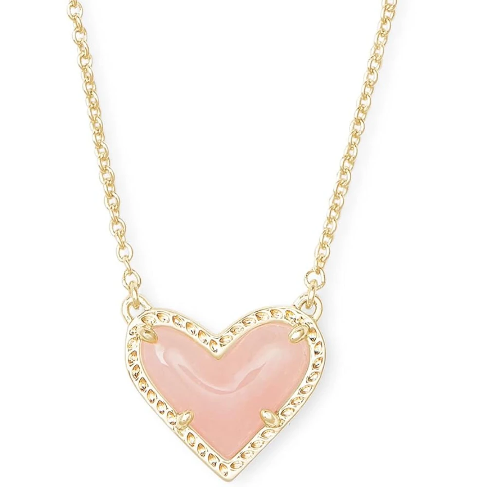 YEEVAA Collana con ciondolo regolabile con pietra preziosa di cristallo naturale a forma di cuore per donna, gioielli di moda