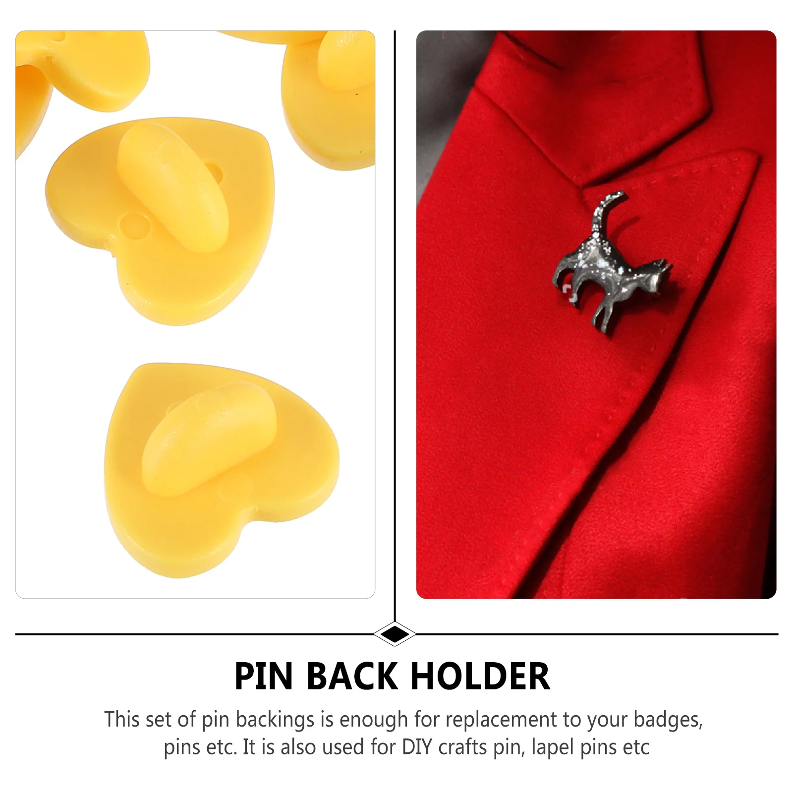 

100Pcs Heart Design Pin Back Keepers Clutch Holders for Tie Tacks Lapel Pins Reliable Portable Storage Solution