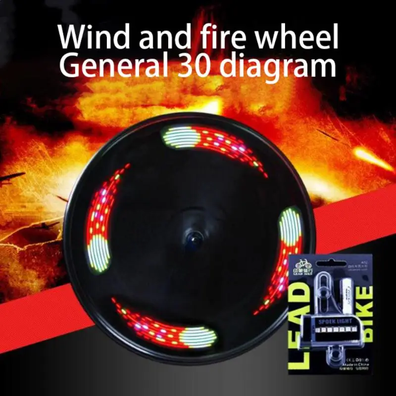 ضوء تحذير مزدوج الوجهين لعجلة الدراجة الجبلية ، 16 ليد ، إشارة الإطارات ، عاكس ، أضواء تتحدث ، ملونة ، فارس