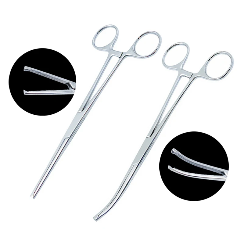 1pcs Medical Hemostatic Forceps with Hook Straight Tip Curved Tip Stainless Steel 6 Type Choices