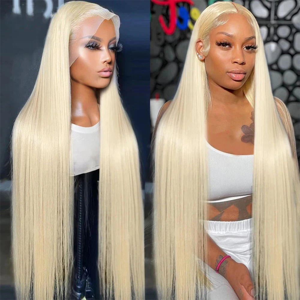 HD Transparent Blonde Straight 13x4 13x6 Lace Front Human Hair Wigs Brazilian Lace Frontal For Women PrePlucked #613 Lace Wig