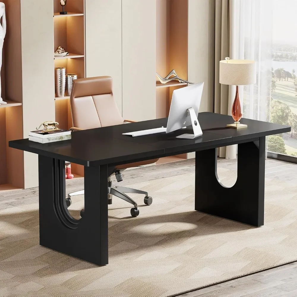 

Modern Executive Desk, 70.9" Large Office Computer Desk, Conference Table Meeting Room Table, Simple Workstation Business