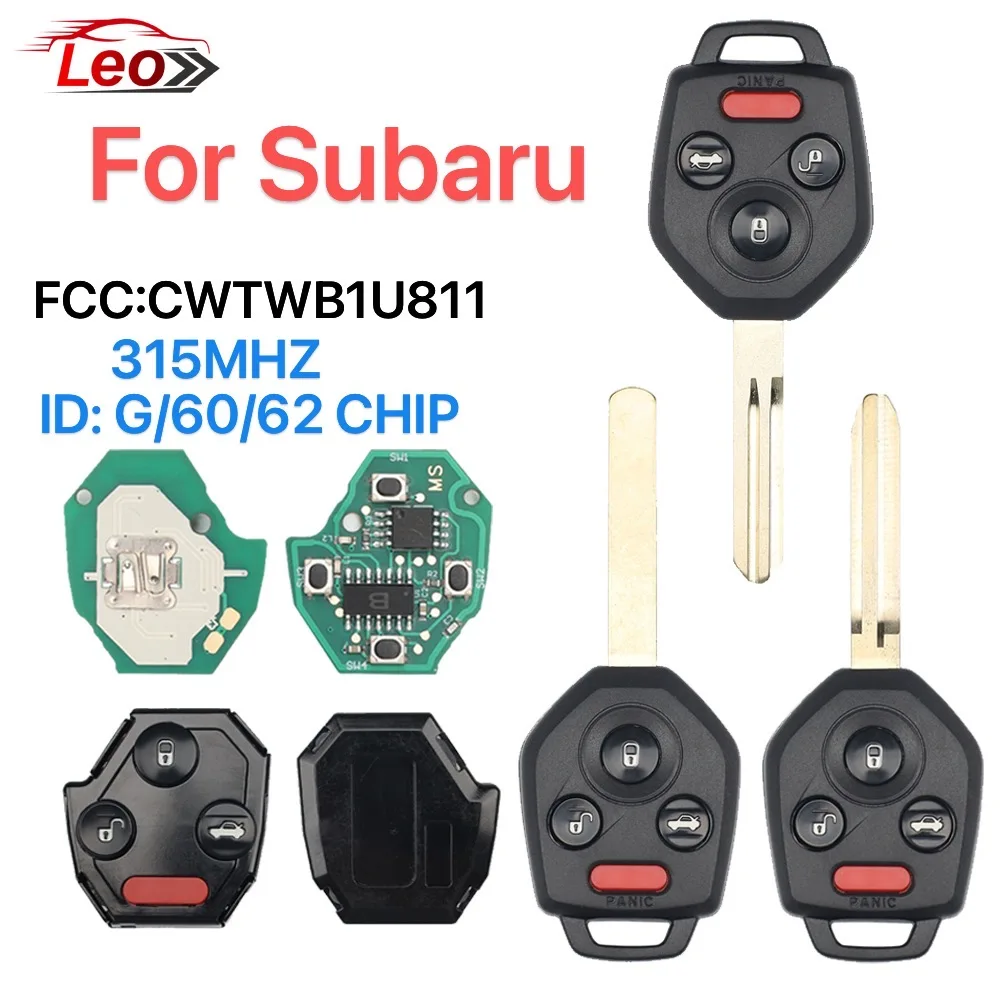 

Умный ключ Leo используется для Subaru Forester Outback Legacy 2008-2014, три кнопки CWTWB1U811 315 МГц ID:60, 62, чип G.