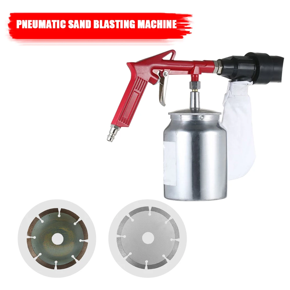 Pneumatic Anti-rust Sand Blasting Machine Kits Portable Adjustable Sandblasting Gun Tombstone Sprayer Sandblasting Machine 90psi