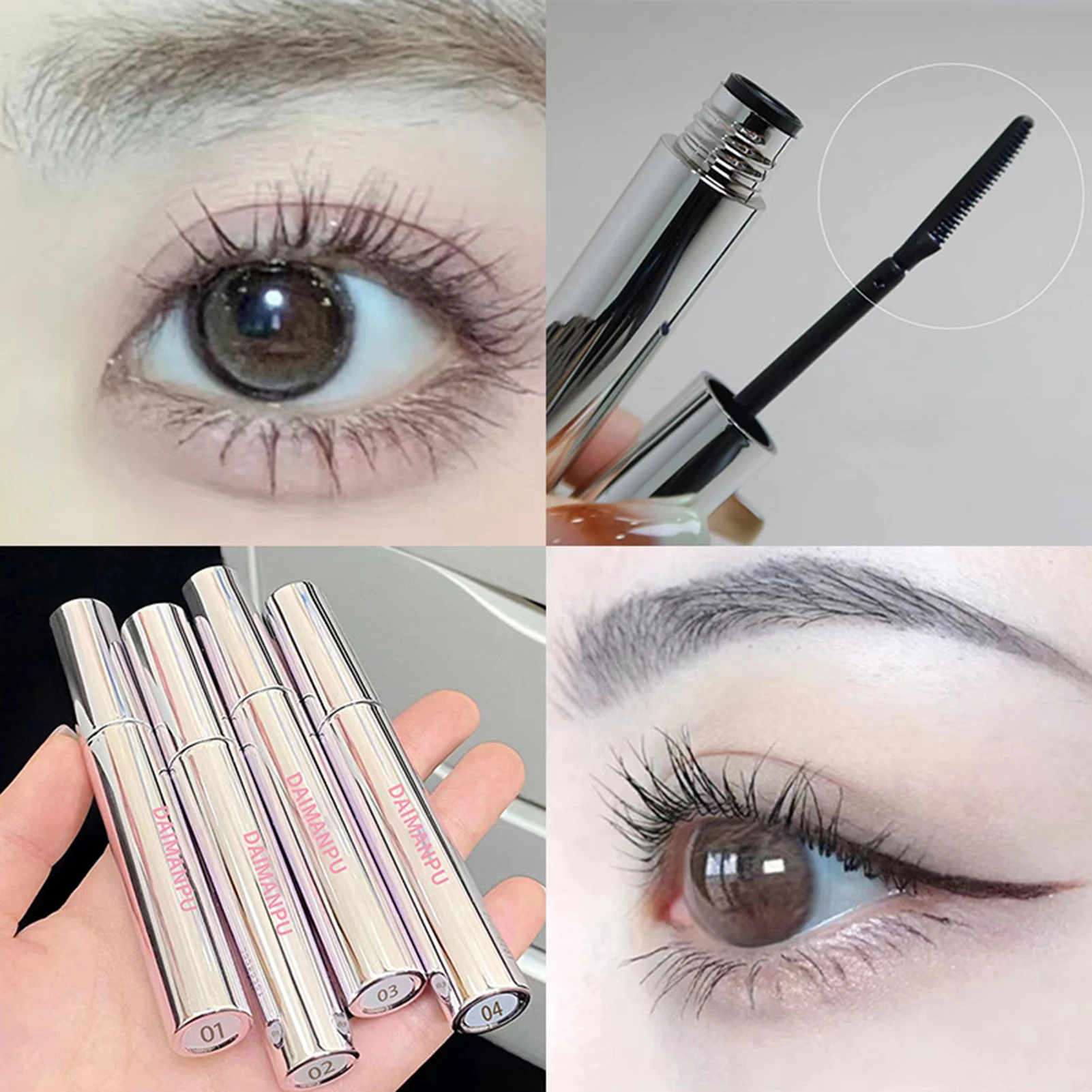 Dense and Slender Eyelash Mascara Sweat-proof Mascara with Fine Brush Head for Party Dating Daily Makeup PR Sale