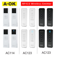 A-OK AC123/AC114 RF433 Wireless Emitter,1/2/6/16 Channel,Remote Control A-OK RF433 Curtain Motor/Tubular Motor,RF433 Transmitter