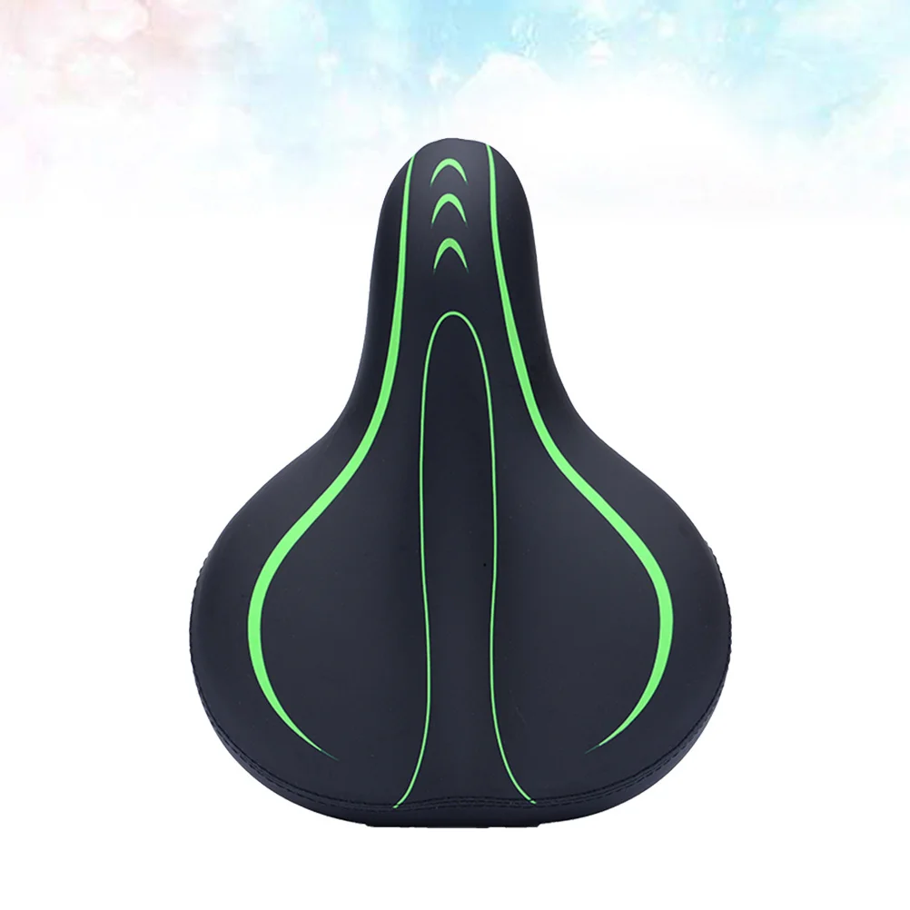 Anti-Vibration Saddle Ergonomic Bike Seat For Mountain Road Folding Bike Shock Absorption Ventilation Black Green