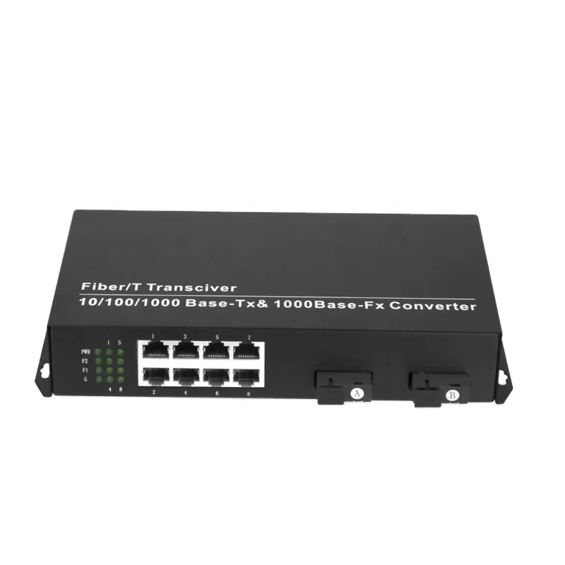 Ring network self-healing Gigabit 2Port Fiber optical 8 Ethernet Switch