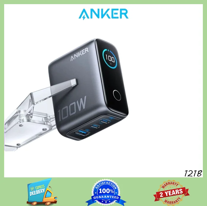 Anker 100W GaN 3-Port Fast Charger Smart Digital Display PD Charging Block For iPhone MacBook Pro Air iPad Xiaomi Galaxy S24