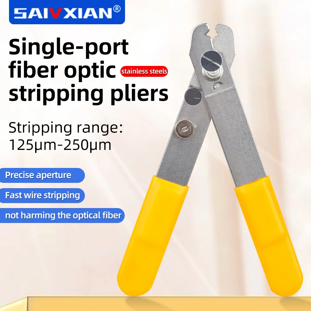 SAIVXIAN stainless steel single hole fiber optic cable stripper clamp Fiber stripping pliers Wire stripper Fiber optic