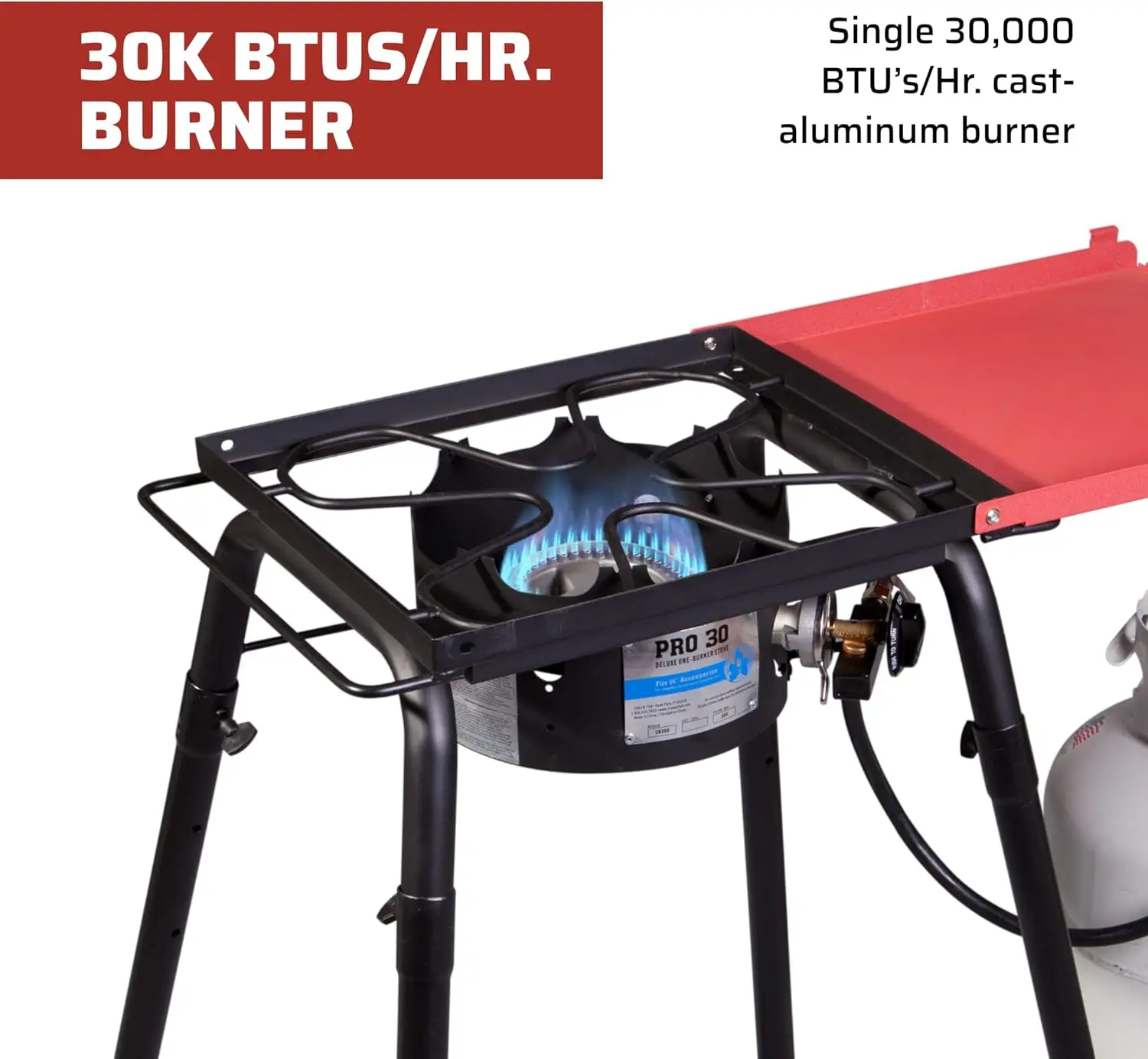 Pro 30 1-Burner Portable Gas Stove - Outdoor Camping Cookstove - 231 Sq In Cooking Area