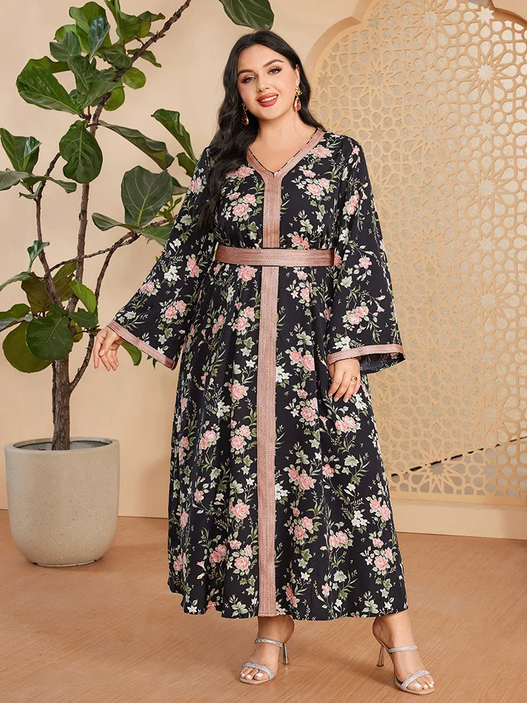 

2024 Abaya for Women Embroiderey Islamic Long Dress Muslim Dubai Evening Dresses Moroccan Kaftan Ramand Eid Abaya Party Dresses