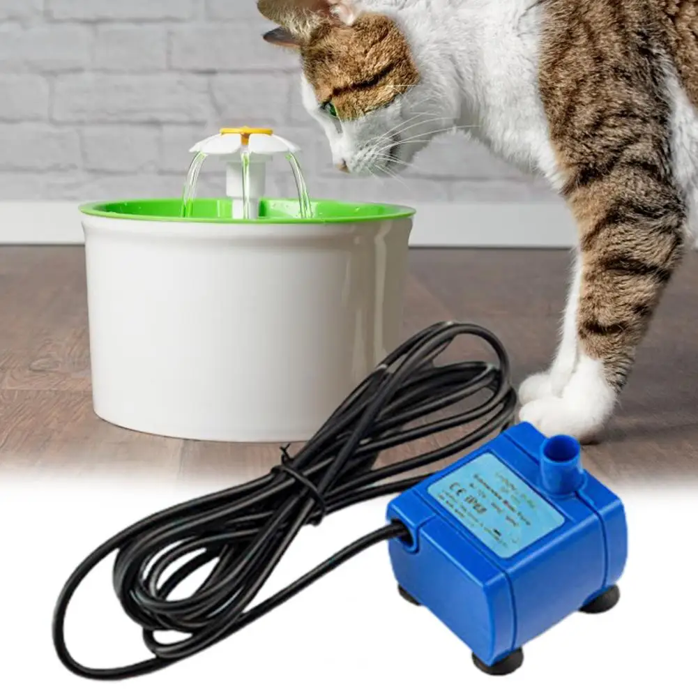 Water Pump Powerful Solid Mini Lightweight Convenient Splash-proof Easily Cleaning LED Light Pet Cat Water Fountain Motor