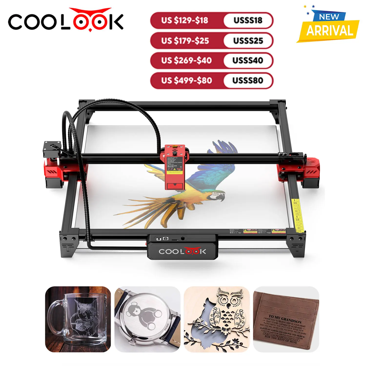 

COOLOOK CK1-20 160W Laser Cutting Machine Tools Powerful Laser Engraver For Engraving Stanley Cup Cutting Wood Acrylic Leather