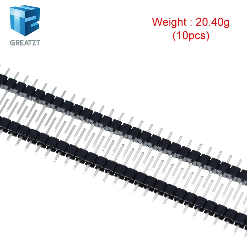 10pcs 40 Pin 1x40 Single Row Male 2.54 Breakable Pin Header Connector Strip for Arduino Black image 2