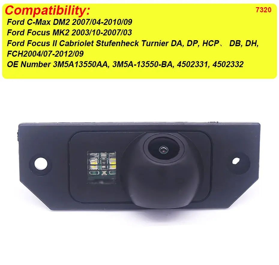 Car rear view camera for Ford C-Max DM2 Focus MK2 Focus II Cabriolet Stufenheck Turnier DA, DP, HCP、 DB, DH