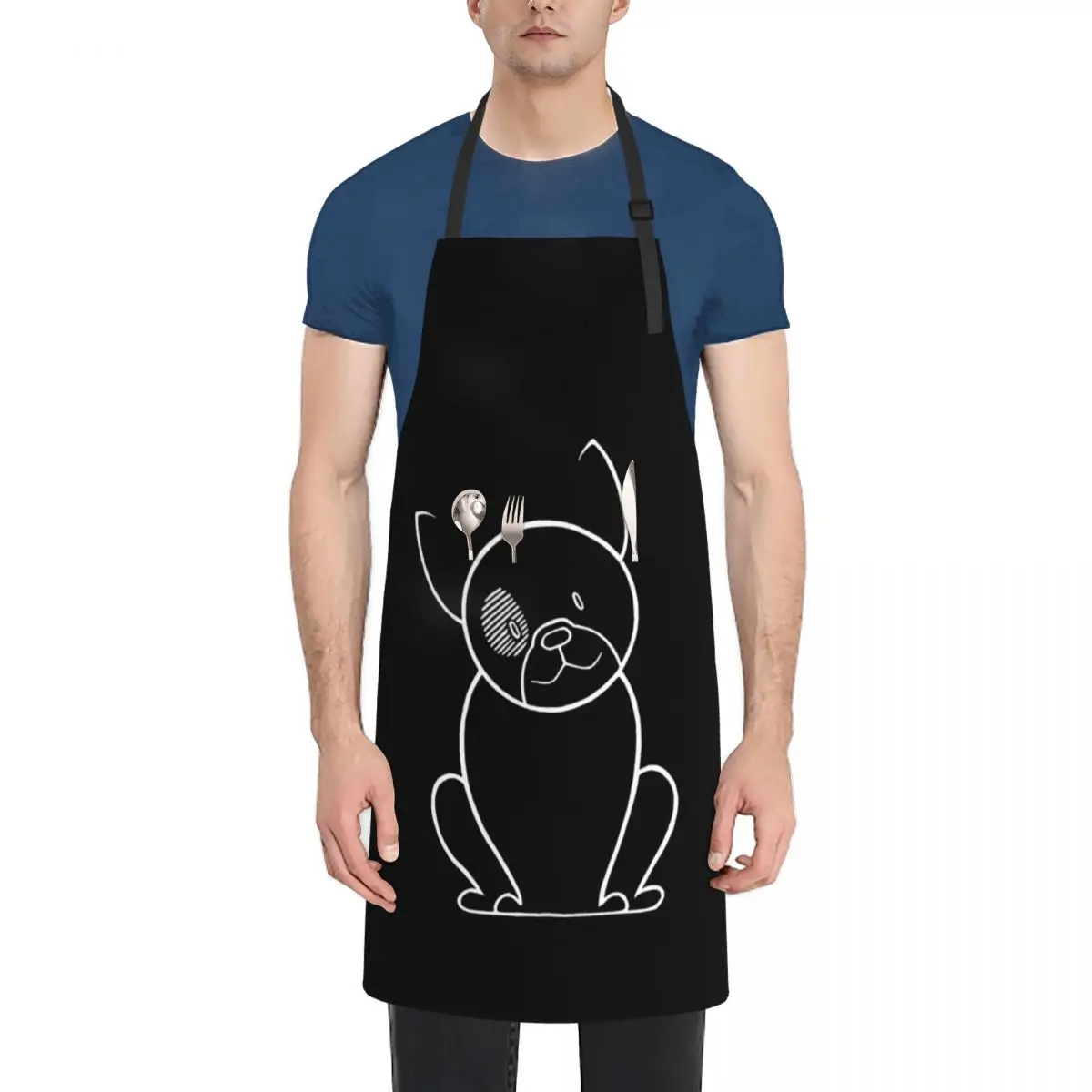 

Friendly dog icon (white lines) Apron Useful Things For Kitchen kitchen jacket woman barber men Apron