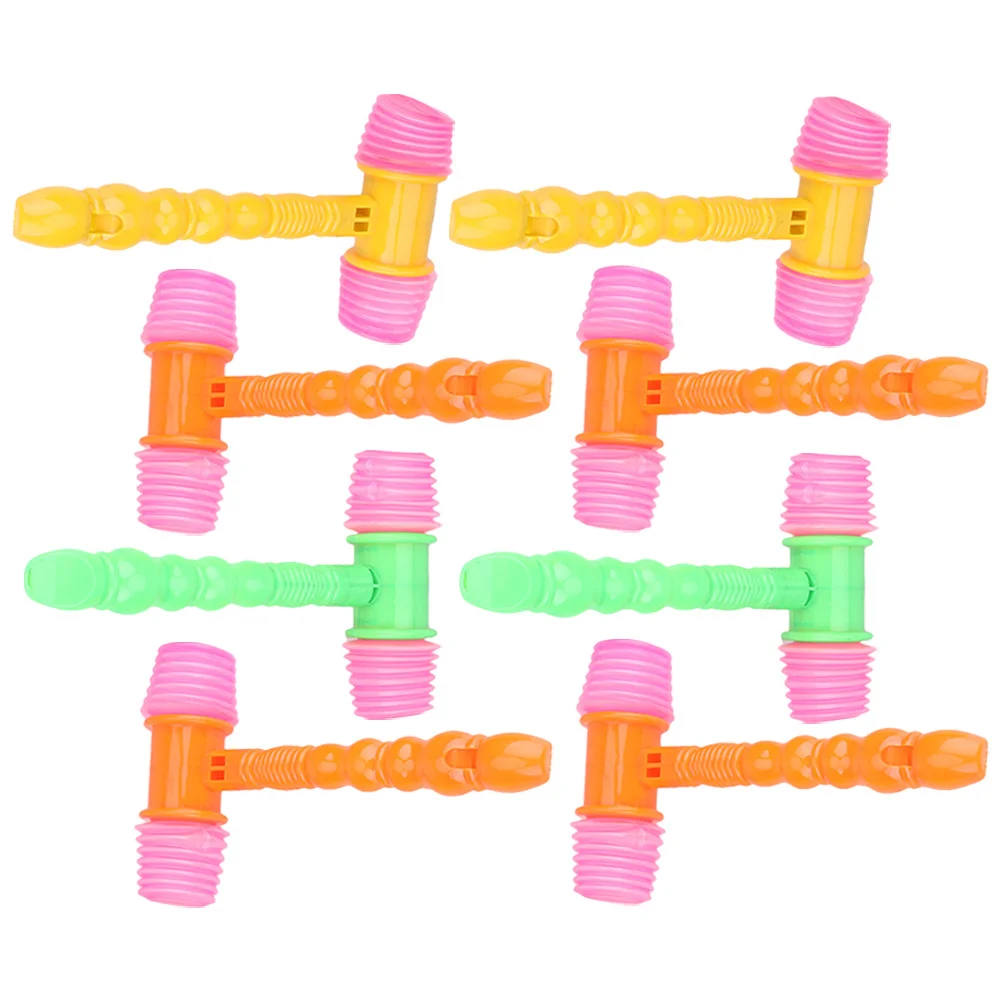 8Pcs Children Squeaky Hammer Lightweight Plastic Mallet Interactive Pounding Beating Kids Prop Children Hammer Toys