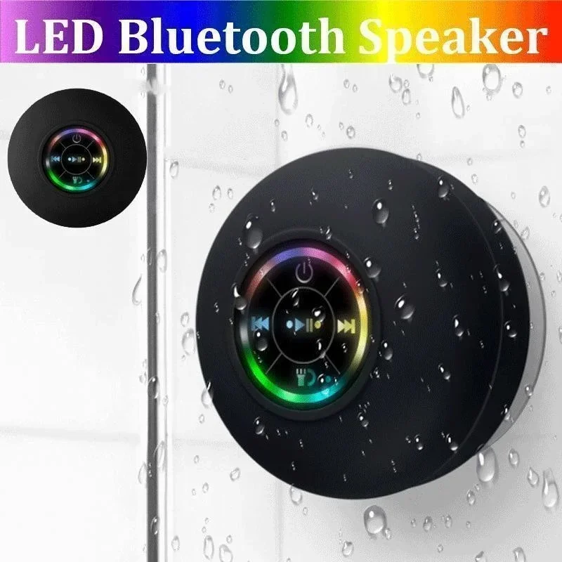 Portable Suction Cup Waterproof Luminous Bluetooth Speaker