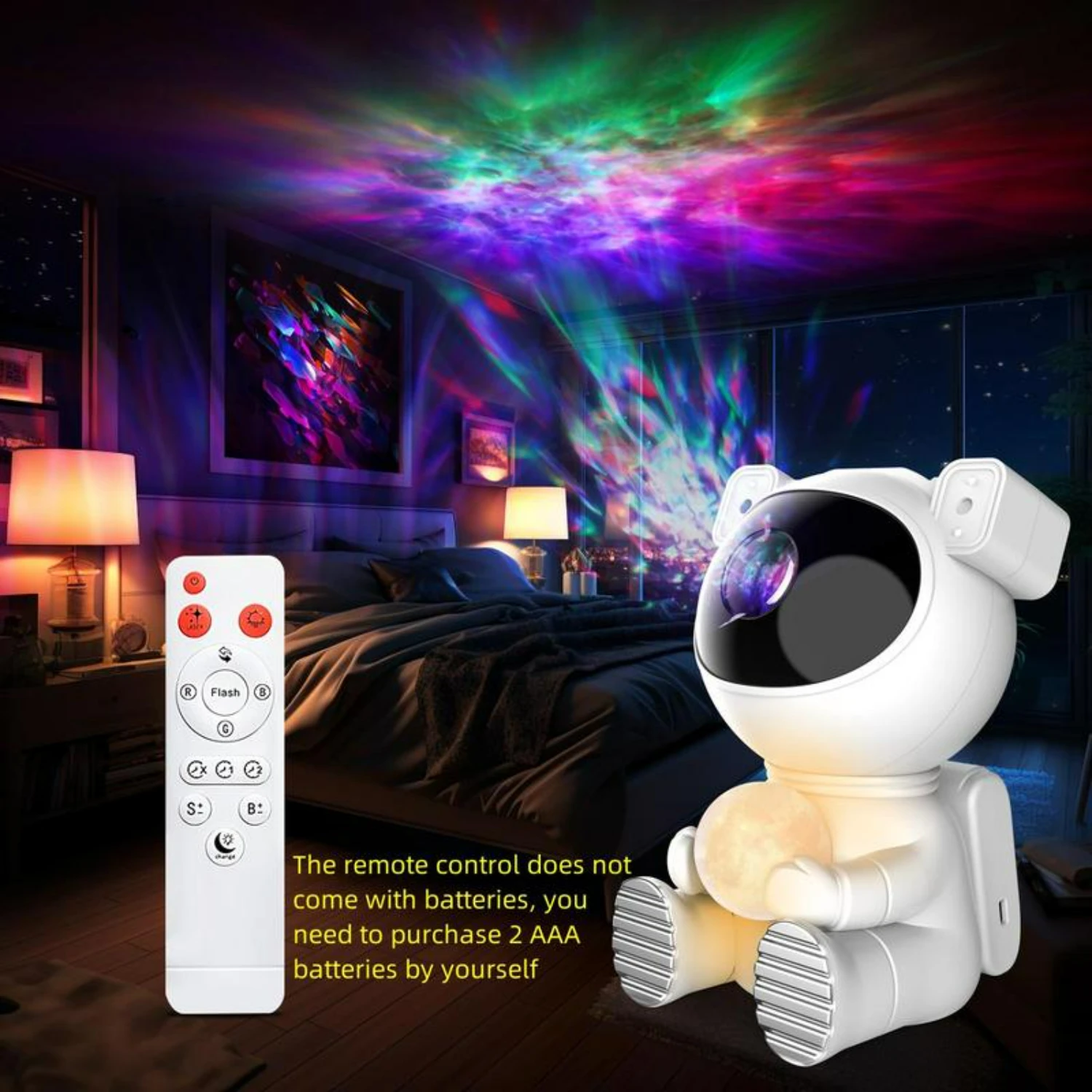 High-Quality Unique Portable Astronaut Design Star Projector Night Light LED Ambient Light Perfect for Bedroom Living Room Party