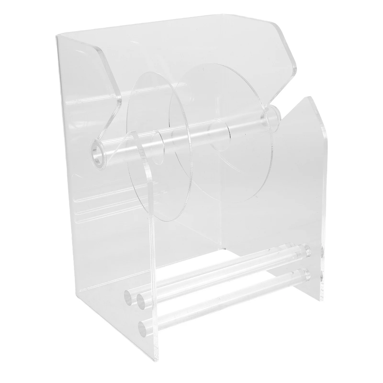 

3 Slot Sticker Dispenser Stand Acrylic Desktop Label Organizer Adjustable Roll Holder For Office Home School Multicompartment