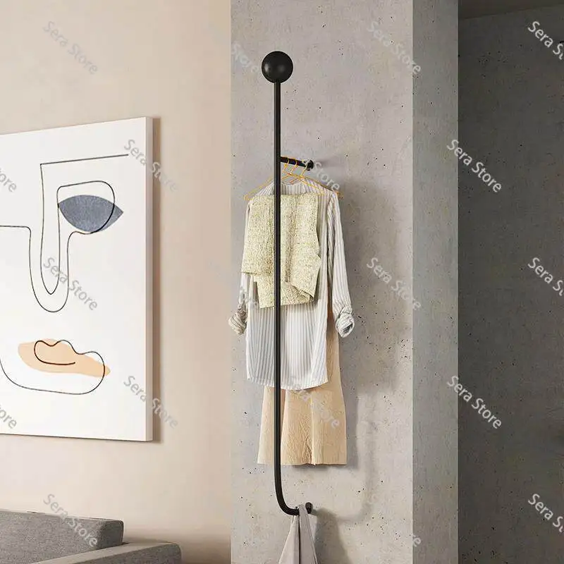 Men Metal Coat Black Racks Wall Iron Mounted Entryway Nordic Modern Bedroom Clothes Rack Simple Garment Perchero Decorative