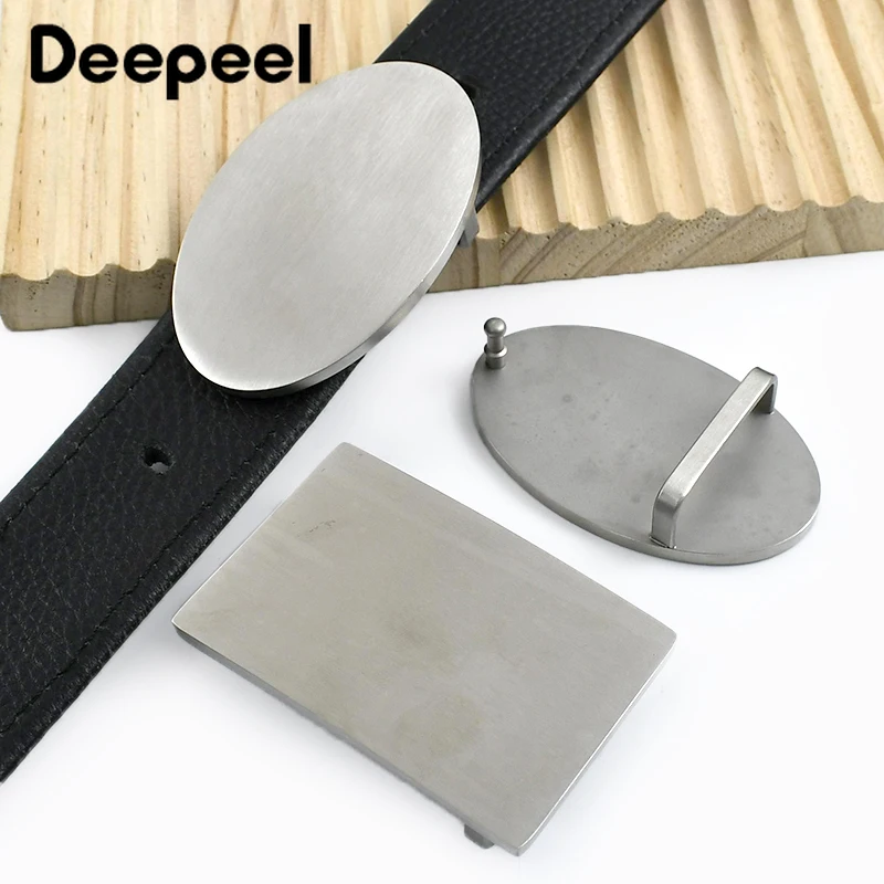 

35mm/40mm Stainless Steel Metal Belt Buckles Smooth Waistband Plate Head Men's Belts Buckle Leathes Crafts Hardware Accessories