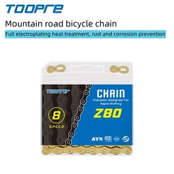 TOOPRE Mountain Bike Gold Chain Road Bike 8-Speed 9 10 11s Variable Speed Chain Fully Electroplated Rust Proof