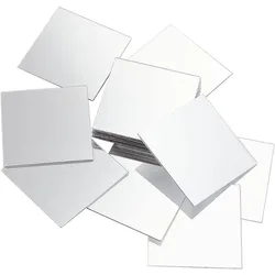 50pcs 2 인치 MiniTiles 아크릴 사각형 거울 접착제 작은 사각형 모자이크 타일 DIY 공예에 대 한 공예 거울 타일