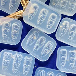 1pc   Bear 3D Acrylic Mold Moon Star Nail Art Decorations Candy Wing DIY Design Silicone  Nail Art  Nails  Mold
