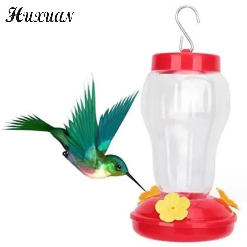 1PC Yard Window Bird Drinker Field Feeding hummingbird bottle garden outdoor plastic flower iron hook Feeder