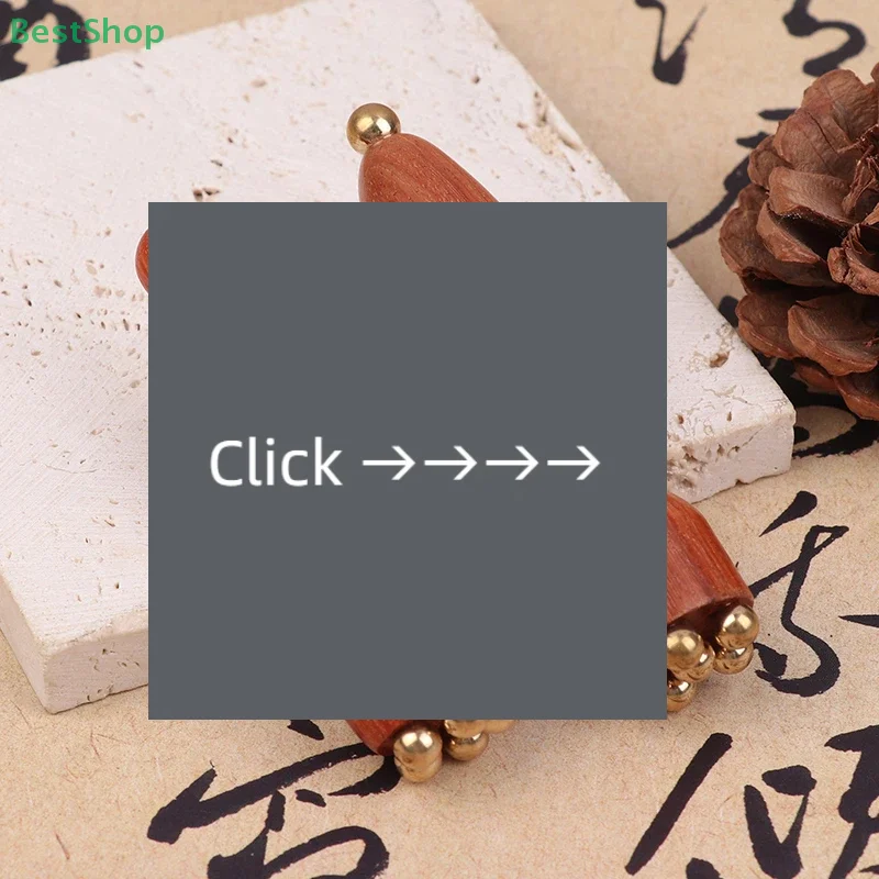 

Handheld Lotus Seedpod Beauty Professional Brass & Rosewood Facial Gua Sha Tool Eye Relaxation Spot Meridians Acupoint Massage