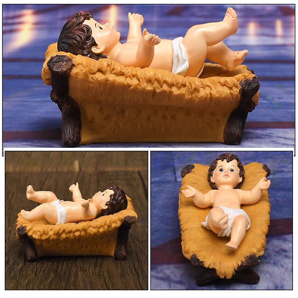 

Baby Jesus Resin Sculpture Religious Xmas Home Decor Ornament Coffee Shop Hotel Church Desktop Decoration Baby Jesus Figurine
