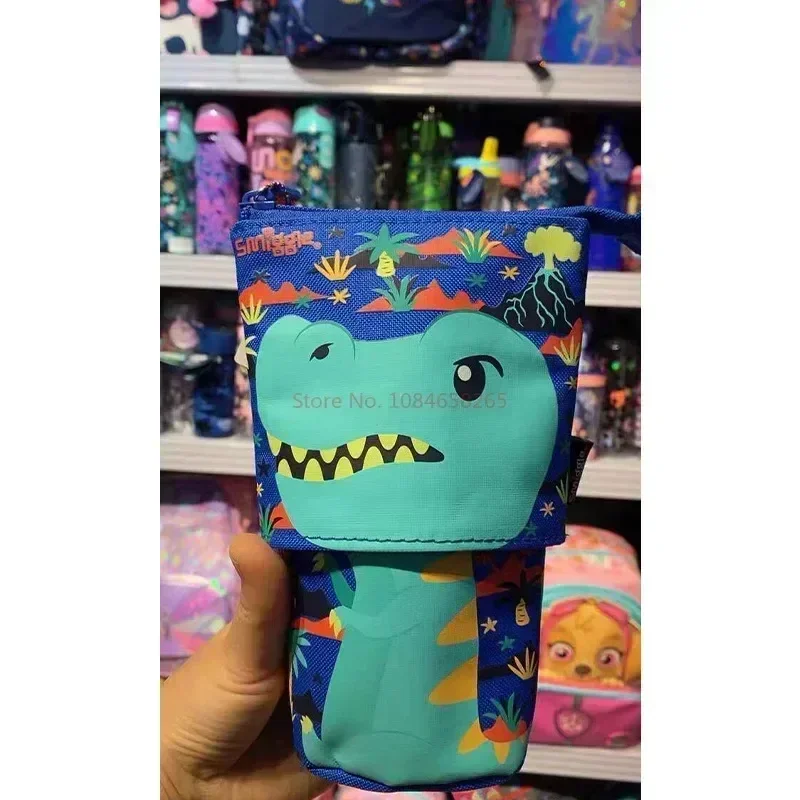 Genuine Australian Smiggle Cartoon Dinosaur Schoolbag Student Backpack Wallet Crossbody Meal Bag Retractable Pencil Case