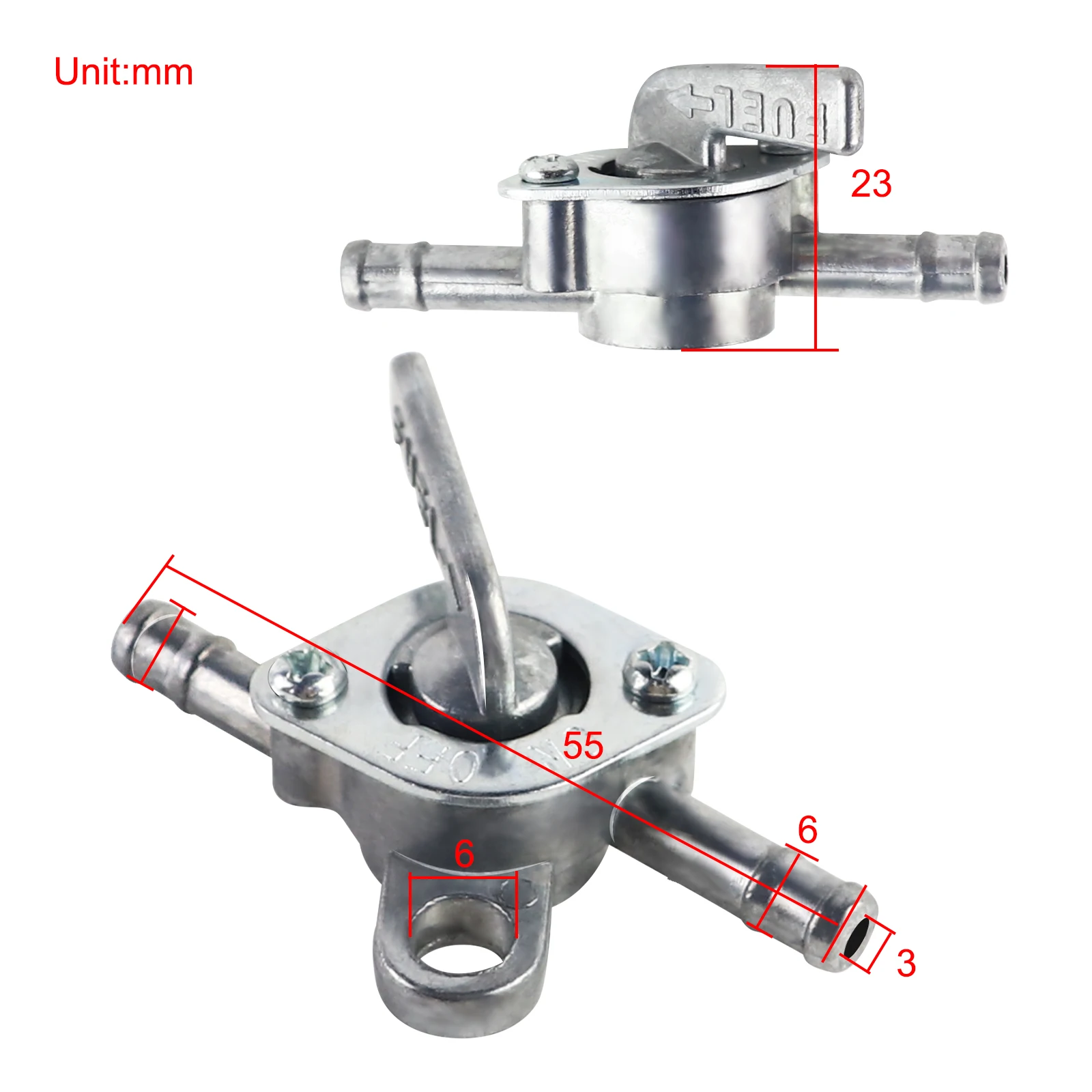 Inline ON/OFF Switch Shutoff Fuel Gas Valve Petcock for 50 70 90 100 110 125 150cc Scooter Mopeds ATVs Dirt Bikes and Go Karts