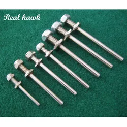 1Pair D3/D4/D5 Landing Gear Wheel Shaft M5/M6/M8 Steel Axle with Nuts Assembly Kit for RC Airplane Model DIY Parts