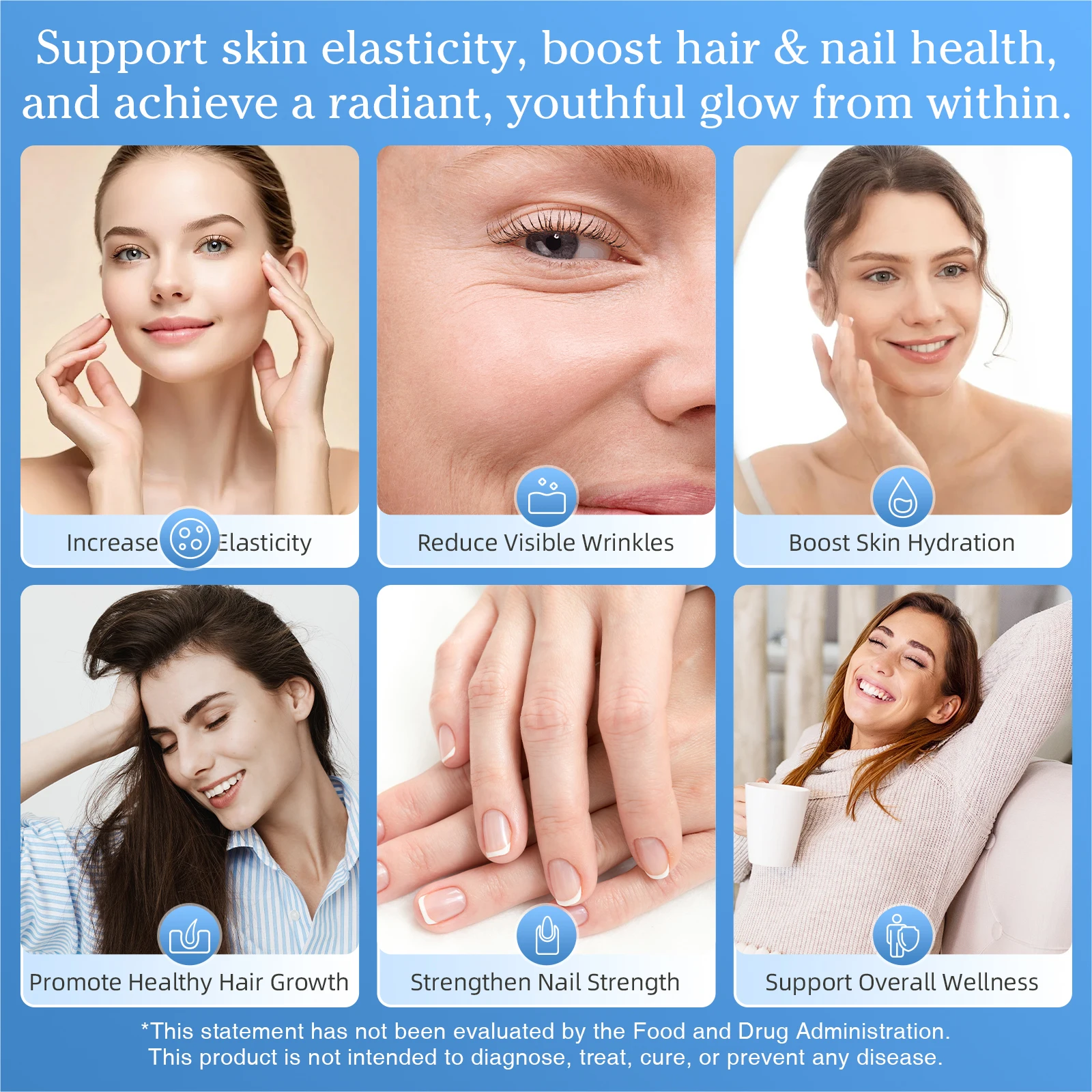 BEWORTHS Collagen and Biotin Capsules Biotin for Hair Growth Healthy Nails &Skin Hair Farming Supplement Beauty Health Skin Care