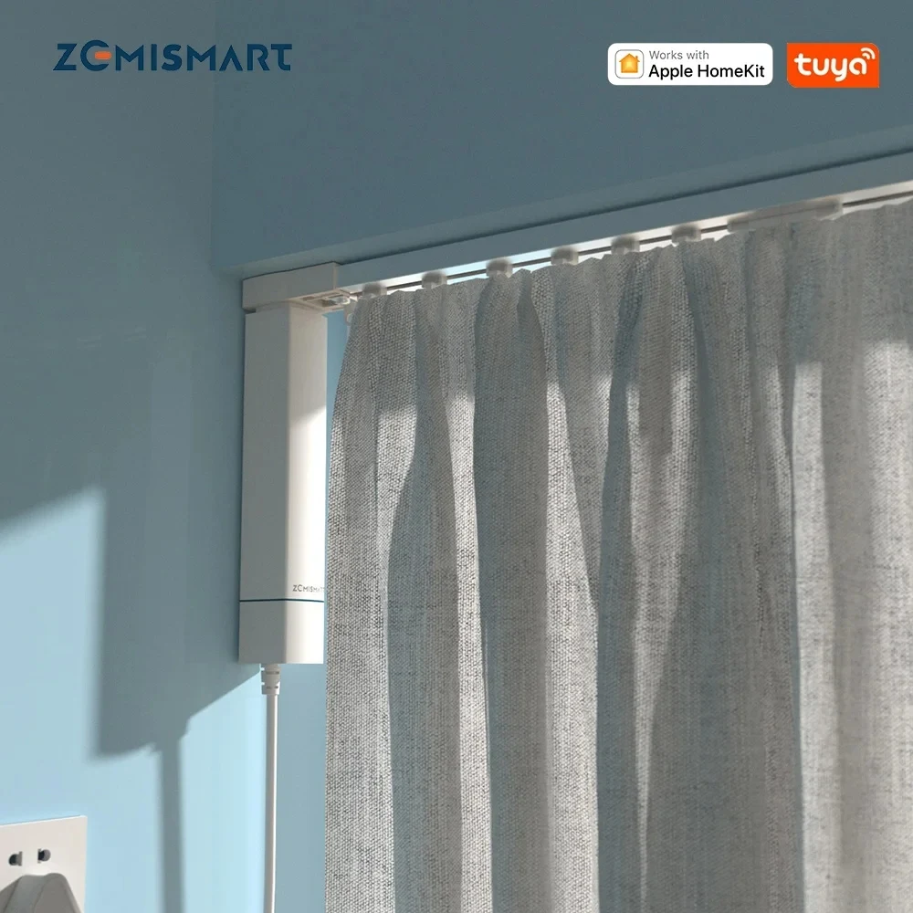 

Zemismart WiFi Homekit Умный мотор для штор с индивидуальным треком Alexa Google Home Яндекс Алиса Голосовое управление Электрическая сценическая штора