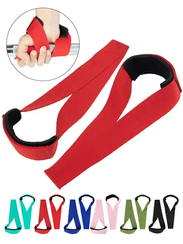 MKAS 1 Pair Gym Lifting Straps Fitness Gloves Anti-slip Hand Wraps Wrist Straps Support For Weight Lifting Powerlifting Training