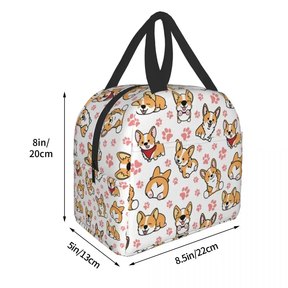 Leuke Corgi Geïsoleerde Lunch Zakken voor School Werk Picknick Voedsel Lekvrij Koeler Thermische Corgi Hond Poot Lunchbox voor Vrouwen Kinderen