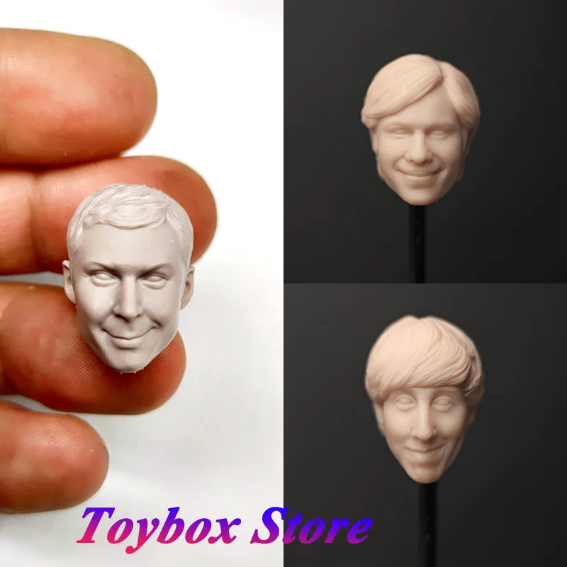 

1/12 White Model Head Sculpt Customization HL467 Sheldon HL2142 Raj HL2143 Howard Man Figure Unpainted Toys For 6" Ml Shf Body