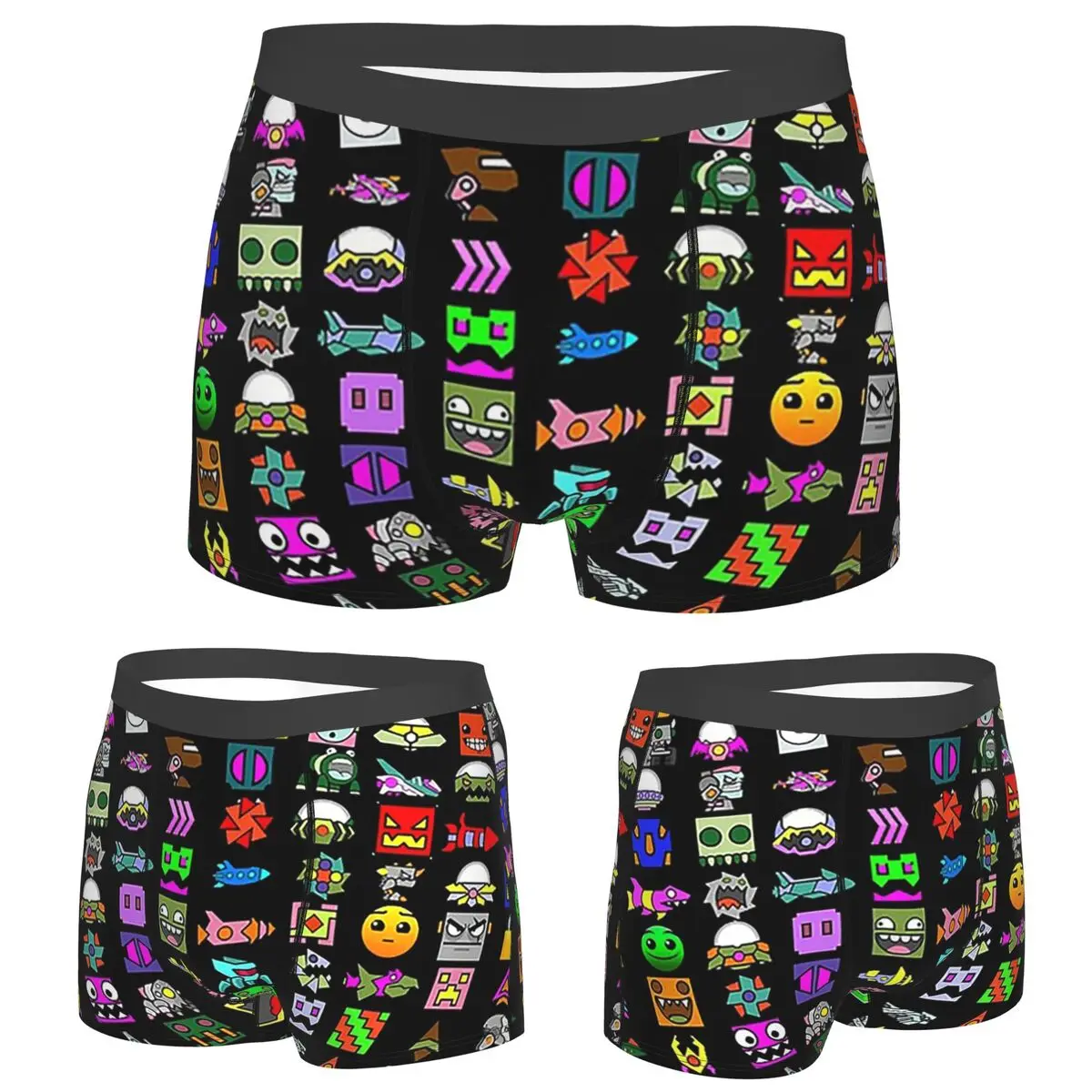 

Boxer Underpants Shorts Geometry Dash Panties Men Ventilate Underwear for Homme Man Boyfriend Gifts