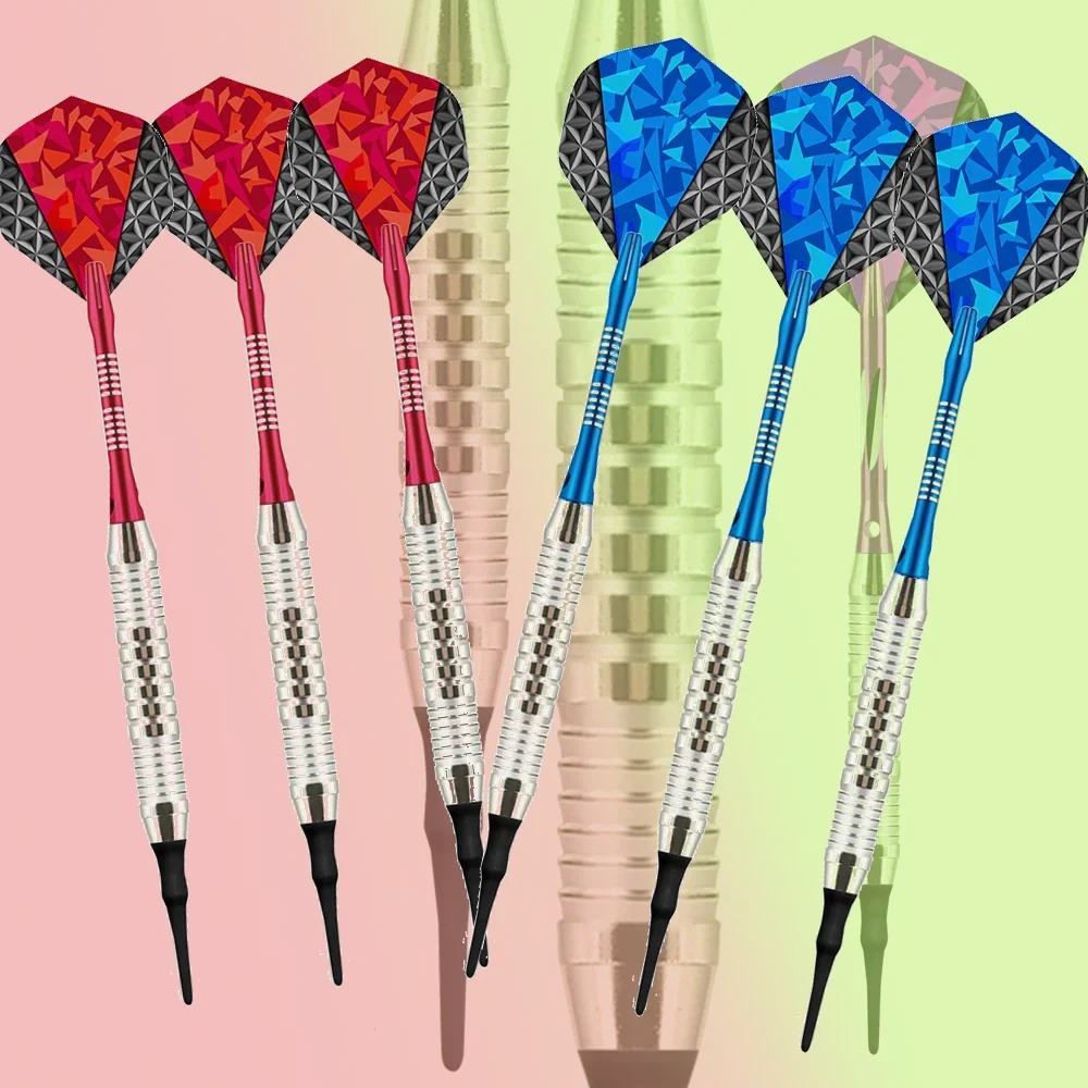 18g Soft Tipped Darts Professional Indoor Plastic Tip Darts Set for Electronic Dartboard Games4 colors red green blue purple